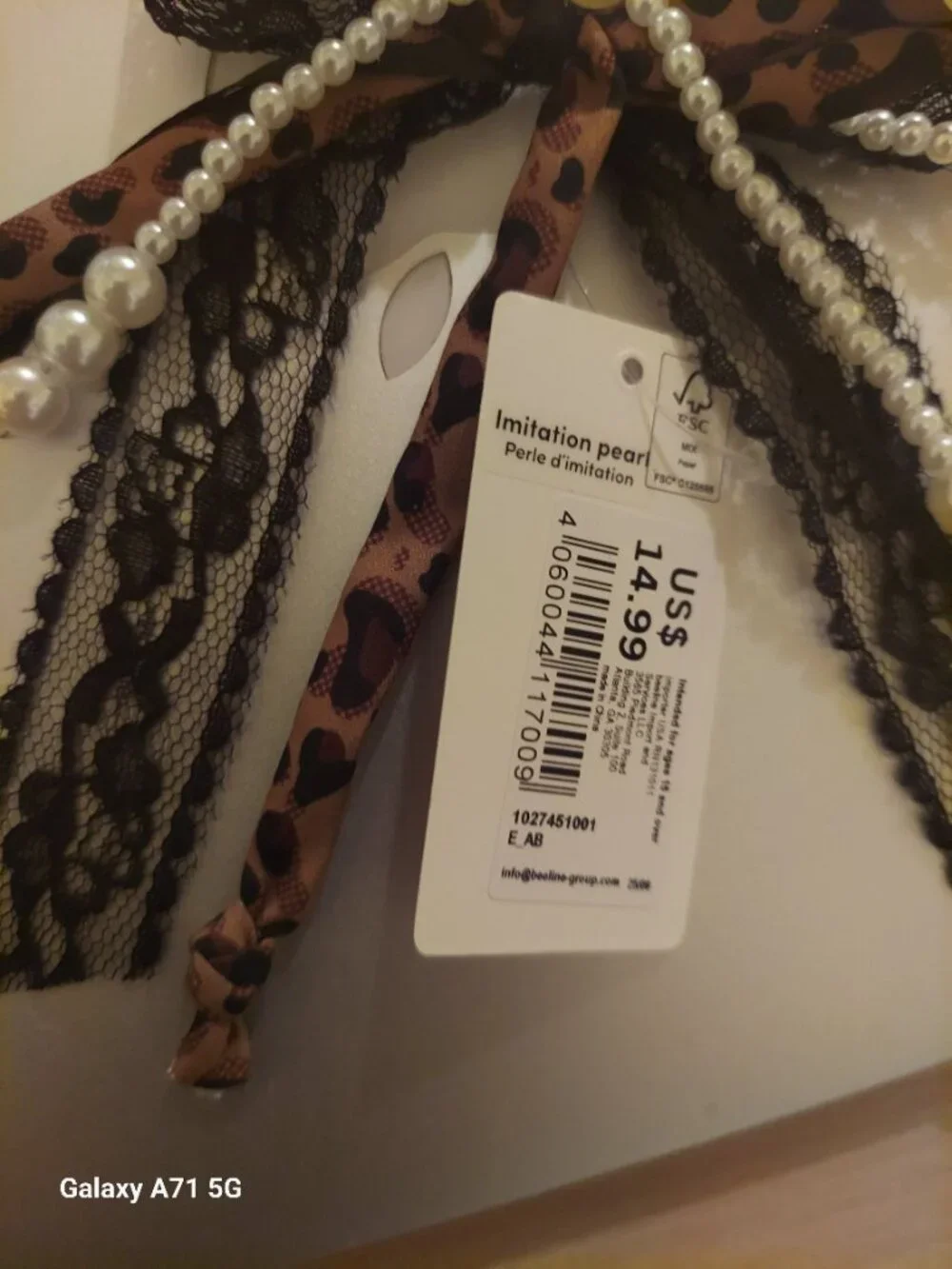 Leopard Print and Lace Bow Keychain - Picture 4 of 5
